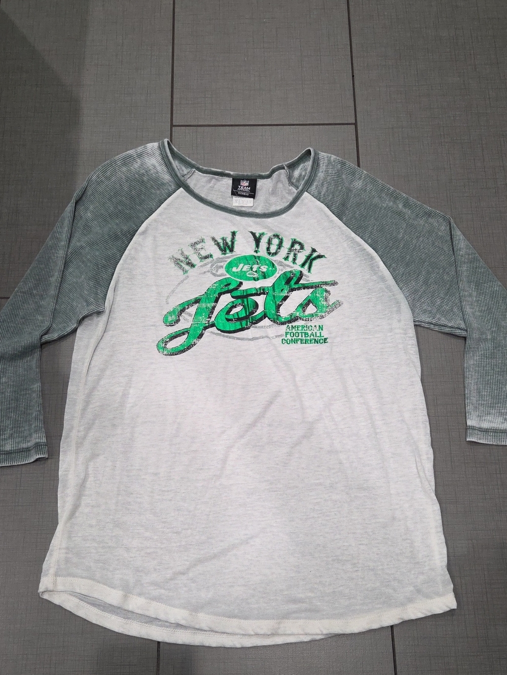 NFL Women's White Raglan NY JETS Tee XL